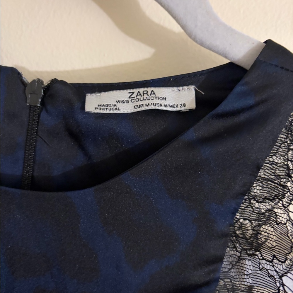Zara Navy and Black Patterned Dress - Picture 4 of 4